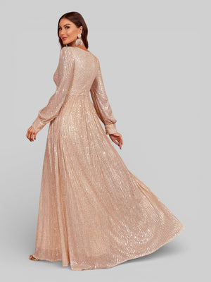 Vestido de Festa Manga Longa Lantejoulas Lunática - Aurea Dress