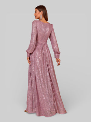 Vestido de Festa Manga Longa Lantejoulas Lunática - Aurea Dress