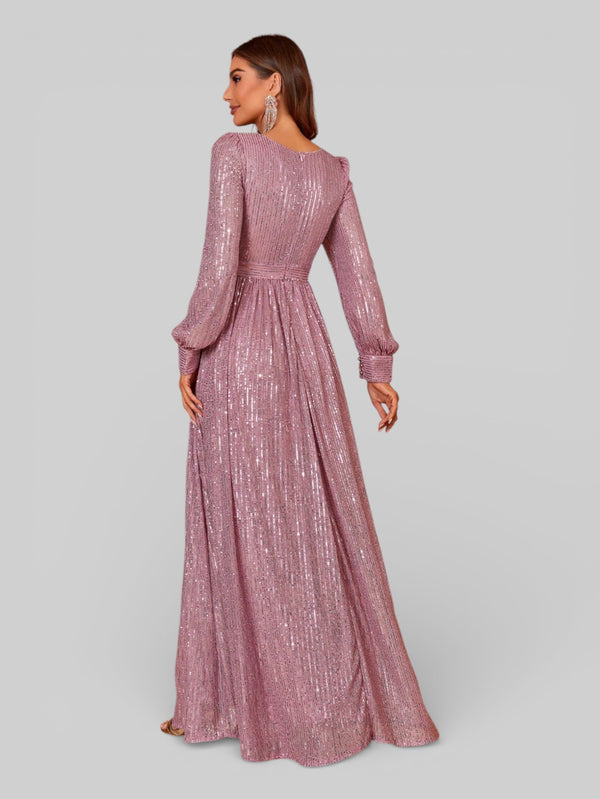 Vestido de Festa Manga Longa Lantejoulas Lunática - Aurea Dress