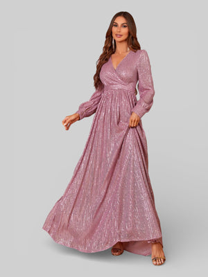 Vestido de Festa Manga Longa Lantejoulas Lunática - Aurea Dress