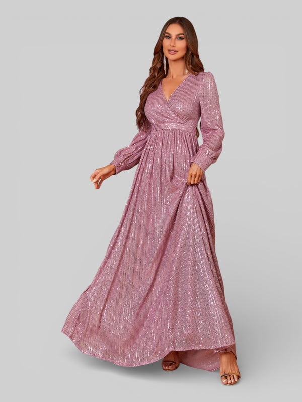 Vestido de Festa Manga Longa Lantejoulas Lunática - Aurea Dress