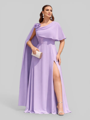 Vestido de Festa Longo com Capa e Flor Madalena - Aurea Dress