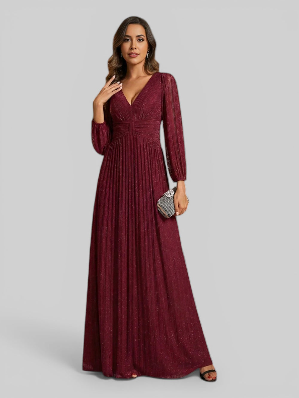 Vestido de Festa Manga Longa Fontenelle