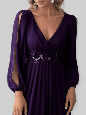 Vestido de Festa Longo com Mangas Austin