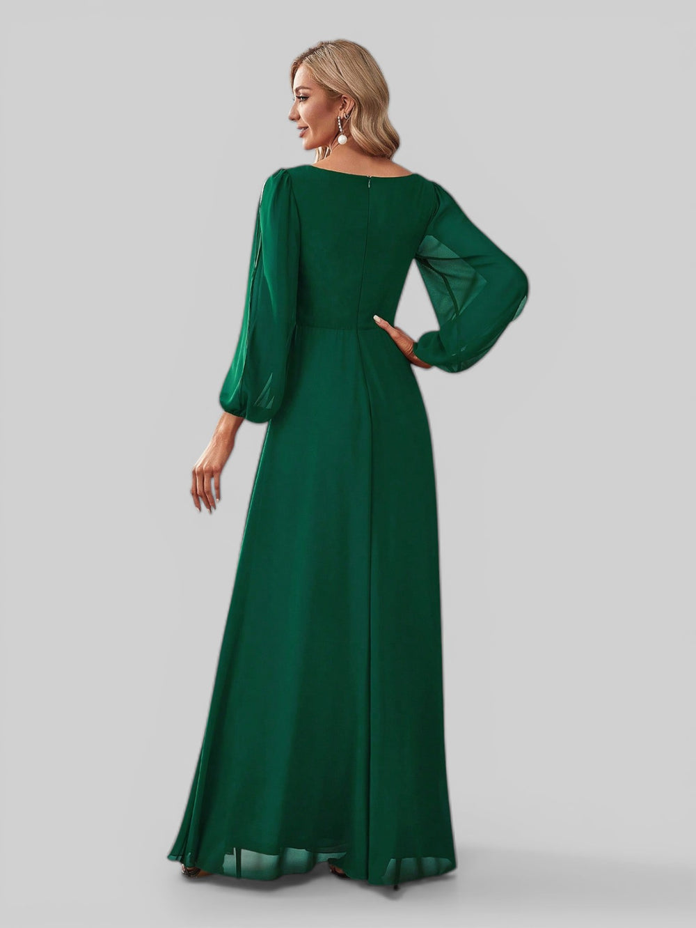 Vestido de Festa Longo com Mangas Austin