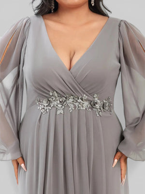Vestido de Festa Longo com Mangas Austin