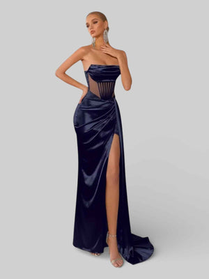 Vestido de Festa Corpete com Fenda Melina