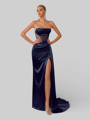 Vestido de Festa Corpete com Fenda Melina