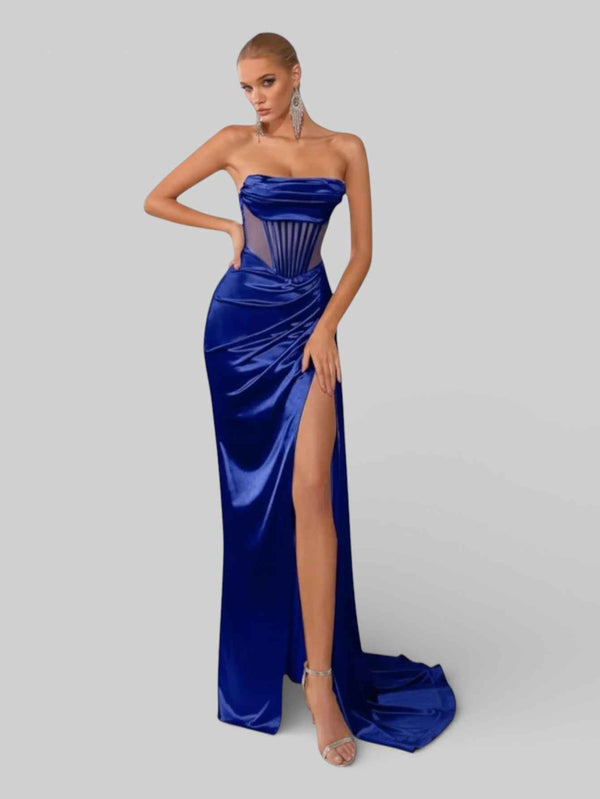 Vestido de Festa Corpete com Fenda Melina