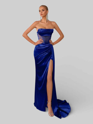 Vestido de Festa Corpete com Fenda Melina