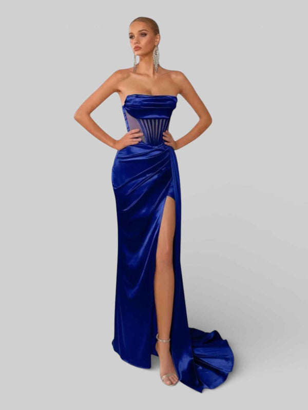 Vestido de Festa Corpete com Fenda Melina