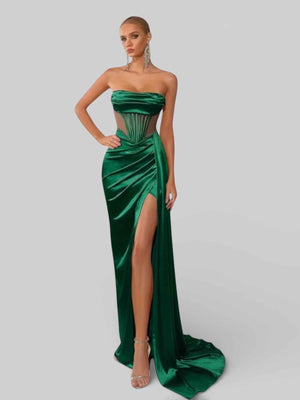 Vestido de Festa Corpete com Fenda Melina