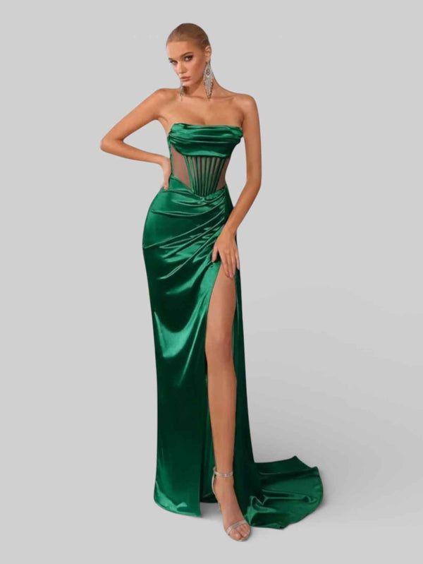 Vestido de Festa Corpete com Fenda Melina