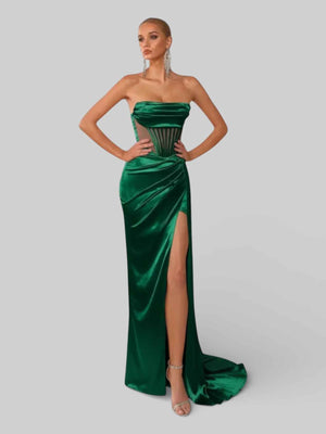 Vestido de Festa Corpete com Fenda Melina