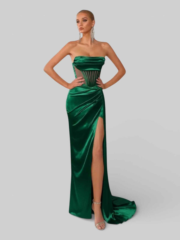 Vestido de Festa Corpete com Fenda Melina