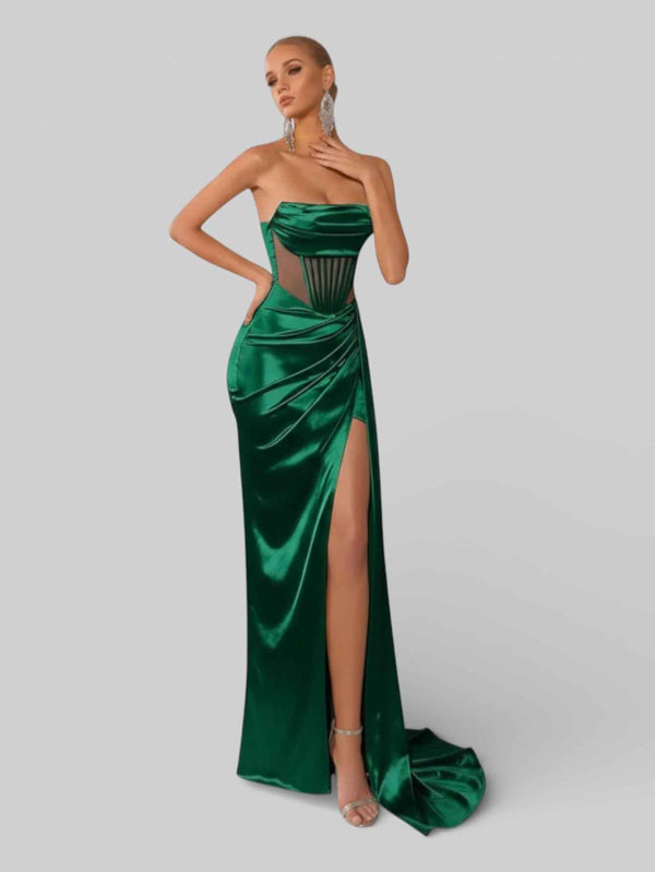 Vestido de Festa Corpete com Fenda Melina
