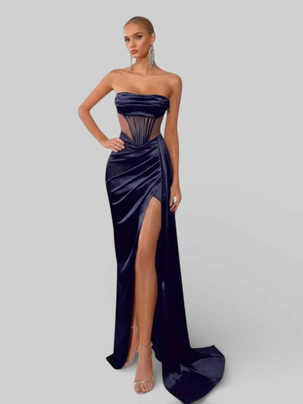 Vestido de Festa Corpete com Fenda Melina