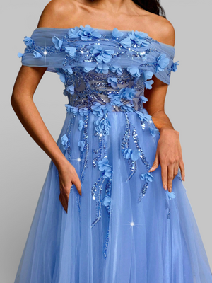Vestido de Festa Longo com Apliques Olympia