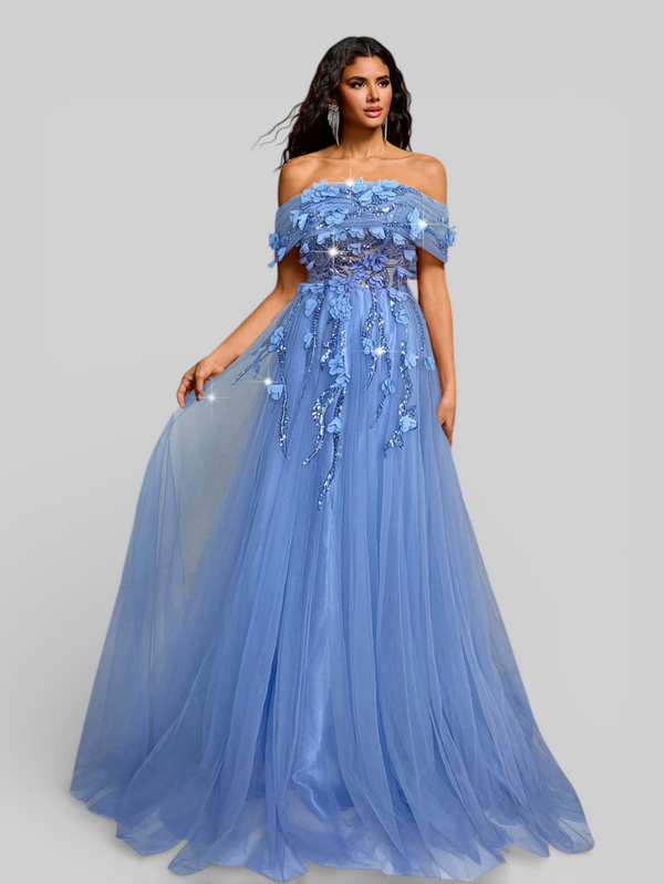 Vestido de Festa Longo com Apliques Olympia