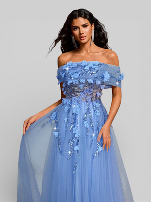 Vestido de Festa Longo com Apliques Olympia
