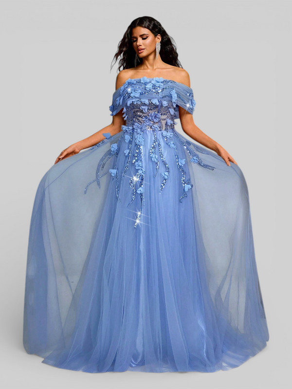 Vestido de Festa Longo com Apliques Olympia
