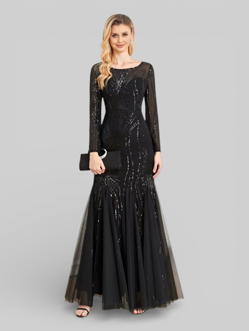 Vestido de Festa Plus Size Manga Longa Funchal