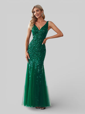 Vestido de Festa Longo Luxo Lantejoulas Elite - Aurea Dress