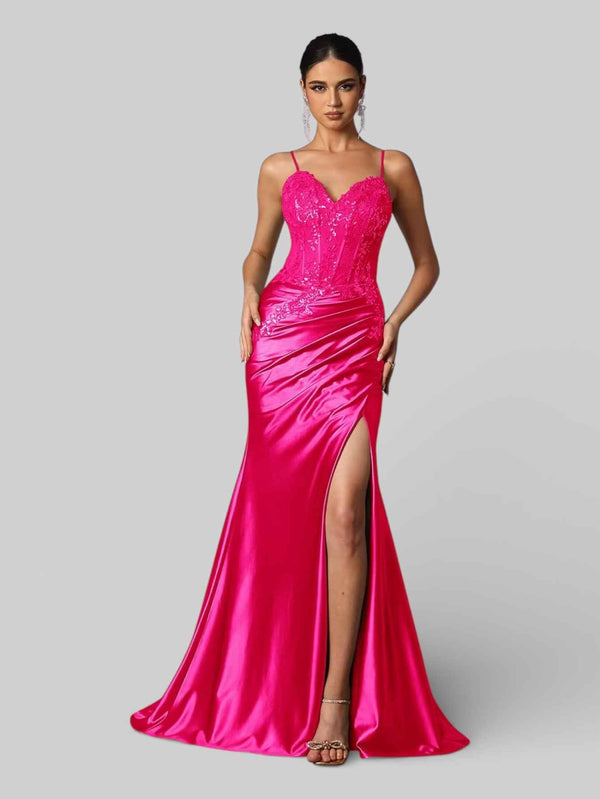 Vestido de Festa Sereia Super Luxo Bordado Apliques