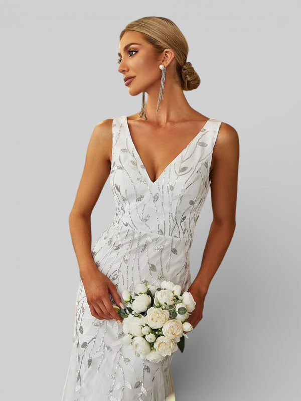 Vestido de Festa Longo Luxo Lantejoulas Elite - Aurea Dress