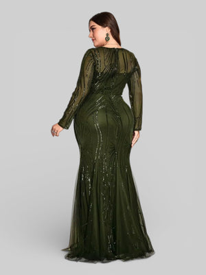 Vestido de Festa Plus Size Manga Longa Funchal - Aurea Dress