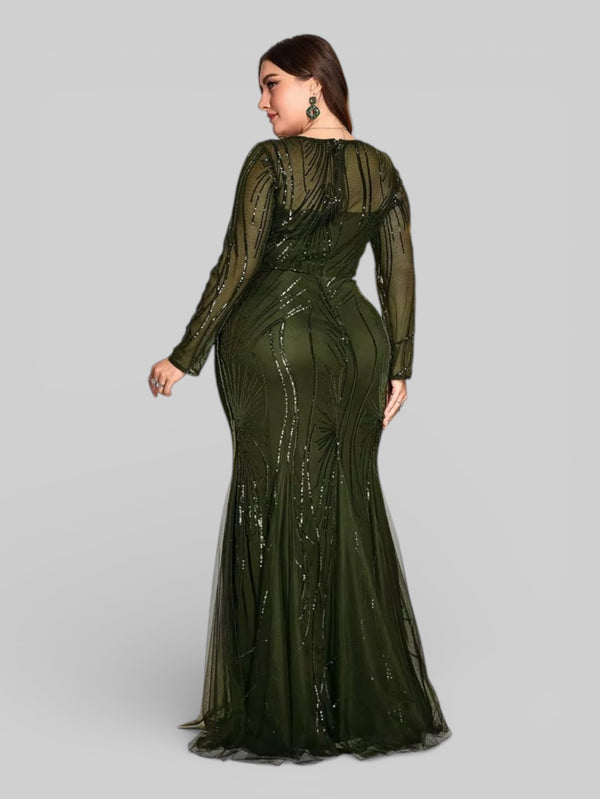Vestido de Festa Plus Size Manga Longa Funchal - Aurea Dress