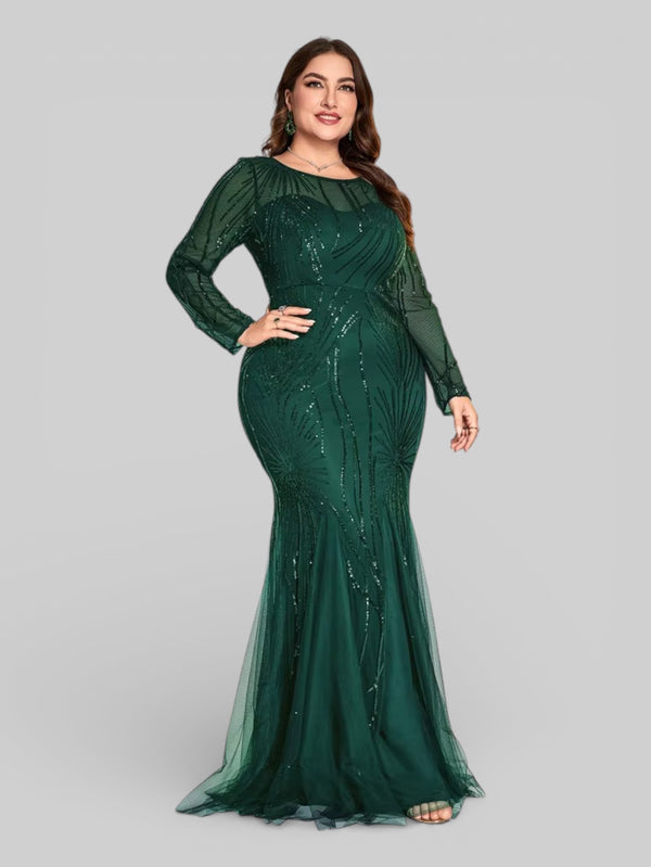 Vestido de Festa Plus Size Manga Longa Funchal - Aurea Dress