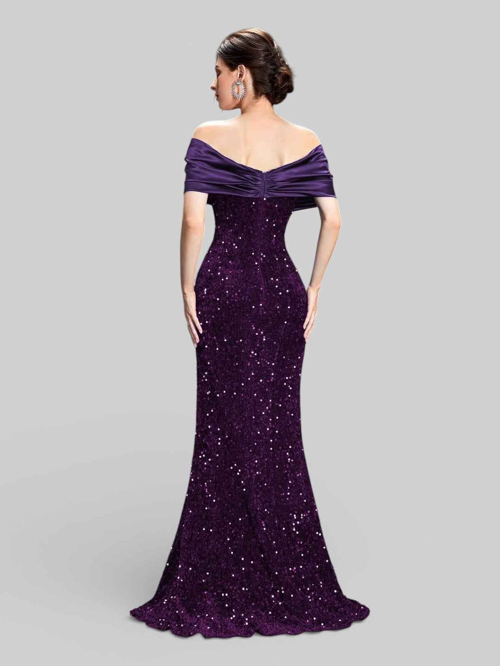 Vestido de Festa Sereia em Paetê Ombro a Ombro Luxuria