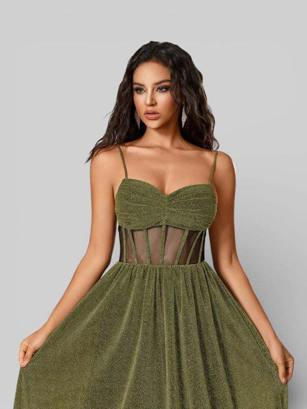 Vestido Longo de Festa com Brilho Corpete - Aurea Dress