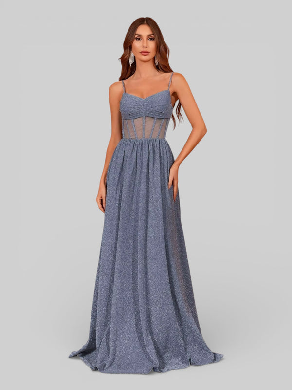 Vestido Longo de Festa com Brilho Corpete - Aurea Dress