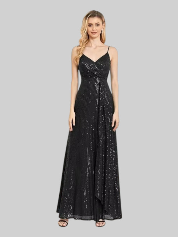 Vestido de Festa Paetê Alças Finas Madison - Aurea Dress