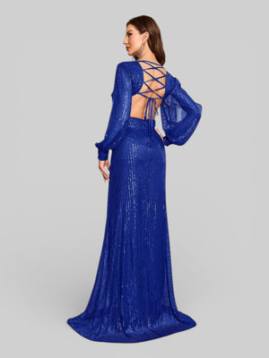 Vestido Manga Longa Lantejoulas Prime - Aurea Dress