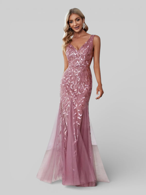 Vestido de Festa Longo Luxo Lantejoulas Elite - Aurea Dress