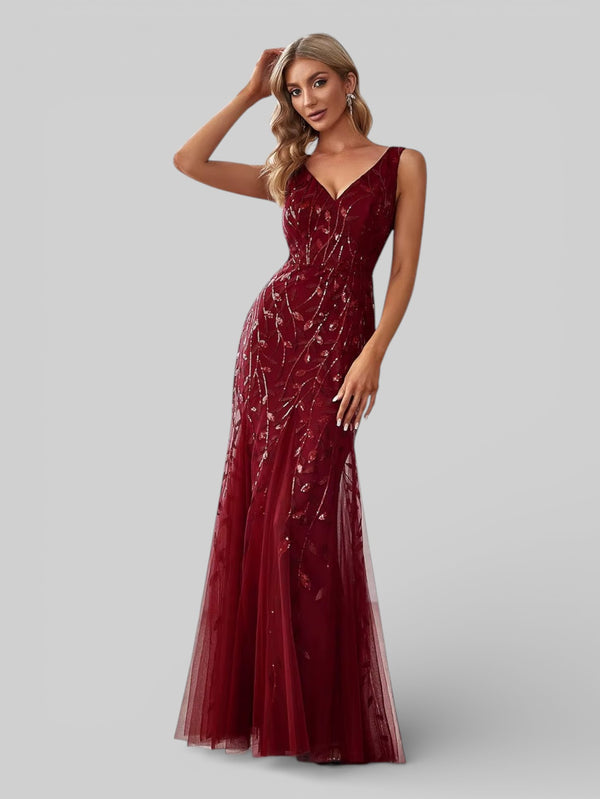 Vestido de Festa Longo Luxo Lantejoulas Elite - Aurea Dress