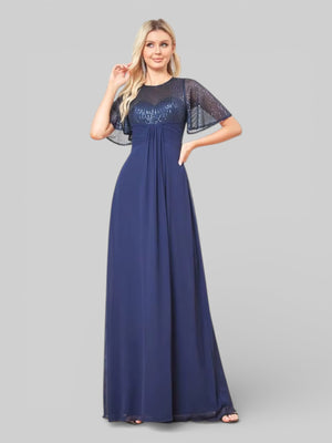 Vestido Longo Lantejoulas Marinho - Aurea Dress