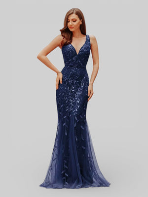 Vestido de Festa Longo Luxo Lantejoulas Elite - Aurea Dress