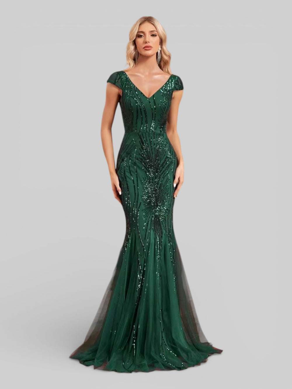 Vestido de Festa Longo Lantejoulas Dolps