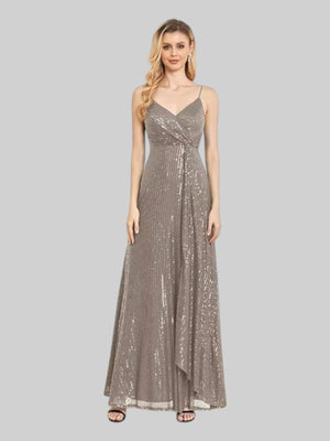 Vestido de Festa Paetê Alças Finas Madison - Aurea Dress