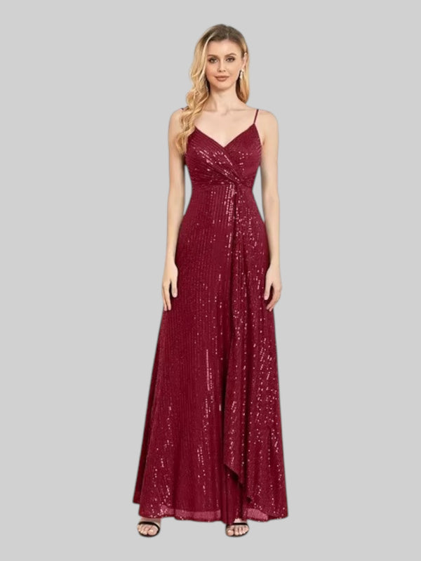 Vestido de Festa Paetê Alças Finas Madison - Aurea Dress