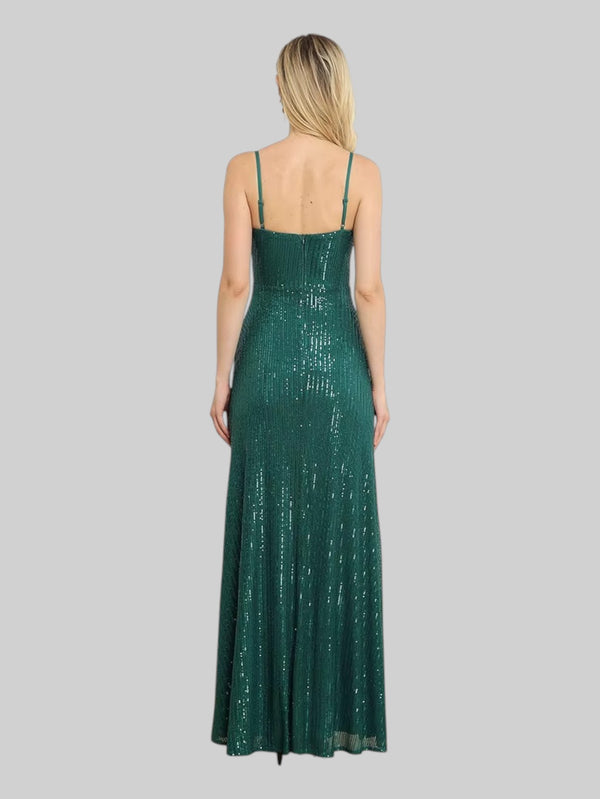 Vestido de Festa Paetê Alças Finas Madison - Aurea Dress