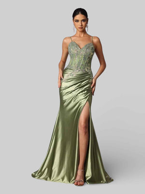 Vestido de Festa Sereia Super Luxo Bordado Apliques