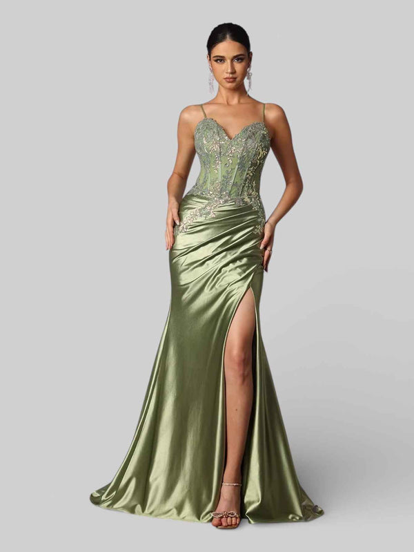 Vestido de Festa Sereia Super Luxo Bordado Apliques