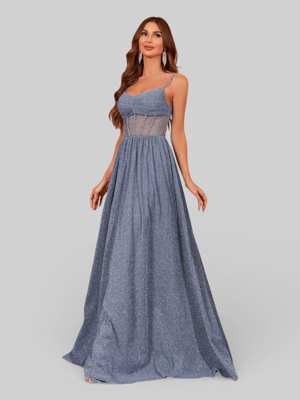 Vestido Longo de Festa com Brilho Corpete - Aurea Dress