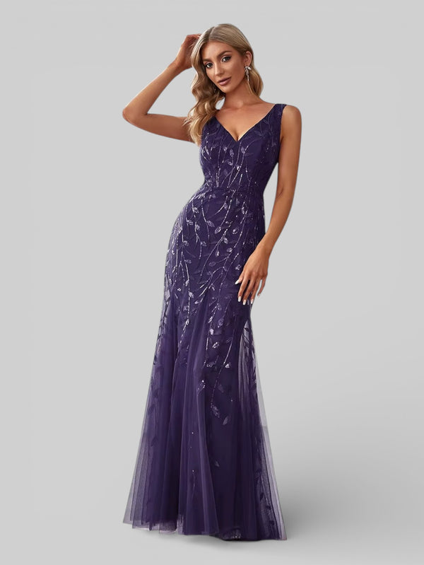 Vestido de Festa Longo Luxo Lantejoulas Elite - Aurea Dress
