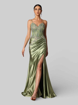 Vestido de Festa Sereia Super Luxo Bordado Apliques
